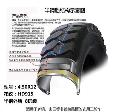 千里馬4.50-12三輪車輪胎 8層級加厚設計助力運輸無憂